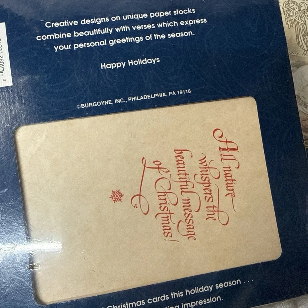 Burgoyne Christmas Cards Sealed Box  Lot Of 60 W/Envelopes Plus Mark Seals VTG